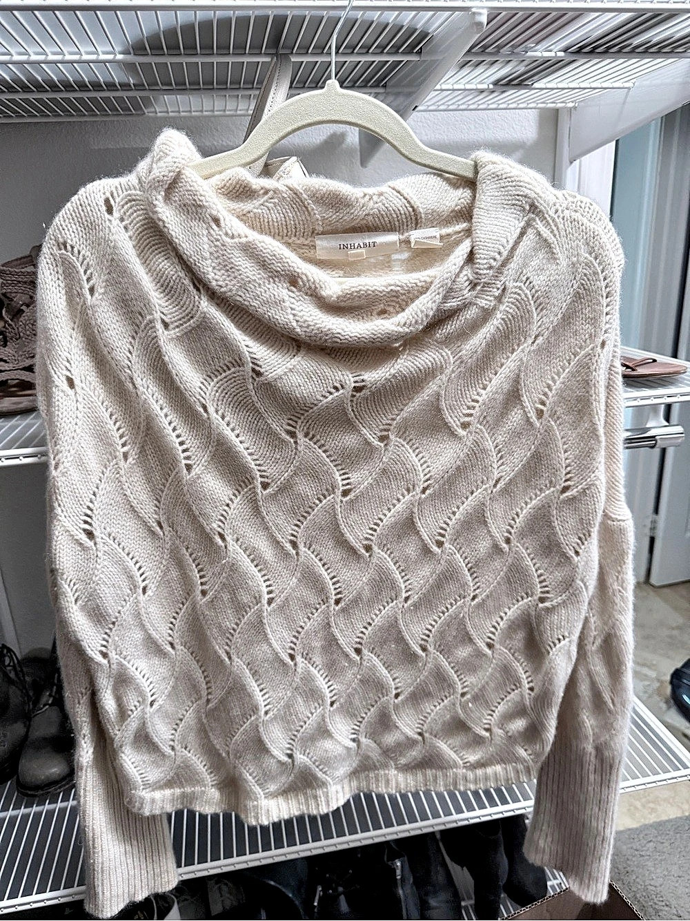 INHABIT Cashmere Cowl Neck Sweater Size Small